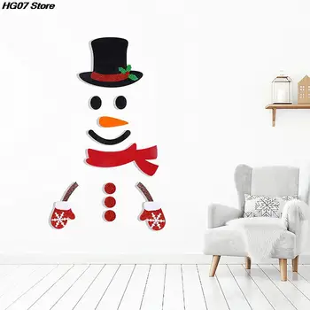 1 Takım Noel Pencere Çıkartmaları Merry Christmas Süslemeleri Noel Baba Kardan Adam Kapı Duvar Sticker Mutlu Yeni Yıl 2024