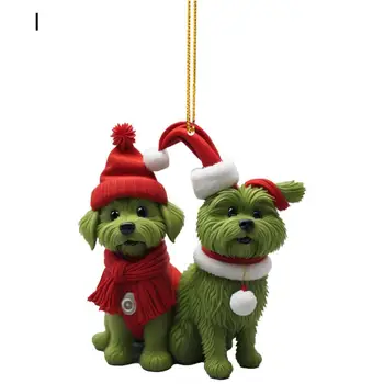 Asmak kolay Noel Dekorasyon Kullanımlık Noel Yeşil Saç Köpek Dekor Noel Ağacı Köpek Süs Parti Malzemeleri Tatil