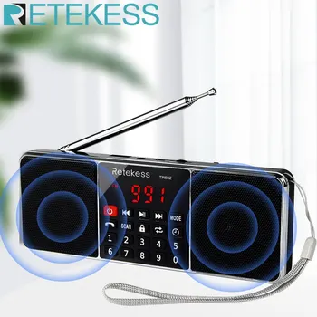 RETEKESS TR602 Dijital Taşınabilir Radyo AM FM bluetooth hoparlör Stereo MP3 Çalar TF SD Kart USB sürücüsü Handsfree Çağrı LED