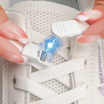 Yeni Manyetik Toka Kilit Ayakabı Bağları Olmadan Düz Elastik Danteller Sneakers Çocuklar Yetişkin Hiçbir Kravat Ayakkabı Bağcıkları Ayakkabı Aksesuarları için