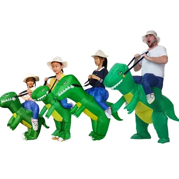 Şişme Yeşil Dinozor Cosplay Kostüm Çocuk Yetişkin Unisex Erkek Kız Çocuklar Anaokulu Performans Cadılar Bayramı Karnaval Parti